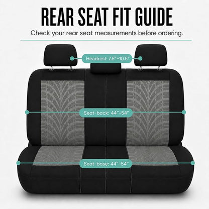 FH Group Rear Set Travel Master Car Seat Covers - Universal Fit, Split Bench Rear Seat, Washable, for SUV, Sedan, Gray - Image 7