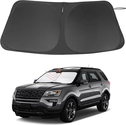 Windshield Sun Shade for 2011-2019 Ford Explorer Accessories | Full covered for windshield, Foldable & Durable, Block UV Rays, Reduce Heat, Easy to install, Keep Car Cooler by LHFLIVE