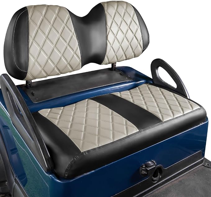 NOKINS Golf Cart Diamond Vinyl Seat Covers Fits Club Car Precedent 2004-UP | OEM Standard Front Seat Cushion,No Nails Required by NOKINS-GolfCartPartsFactory