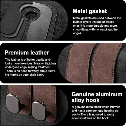 Car Purse Hook Purse Hook for Car Seats Headrest Car Seat Hooks,Heavy Duty Vehicle Organizer for Handbags, Groceries, Purses, Keep Car Tidy (Brown, 2 Pack) - Image 6