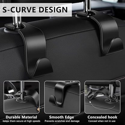 DTDNZKN 8-Pack Car Seat Back Storage Hook | Auto Seat Hook Hangers Storage Organizer Interior Accessories for Purse Coats Umbrellas Grocery Bags Handbag - Image 3