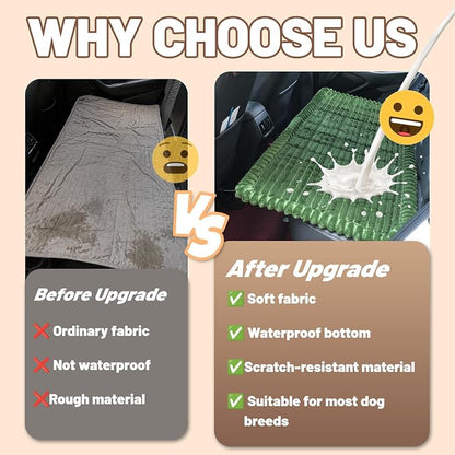 Dog Car Seat Waterproof Bed Cover Back Seat Dark Green 23.6”x51” | Nonslip Soft Comfortabl Pet Bed Mat Car Blanket for Travel Backseat Extender Seat Covers Dog Bed for Cars Trucks and SUVs - Image 2