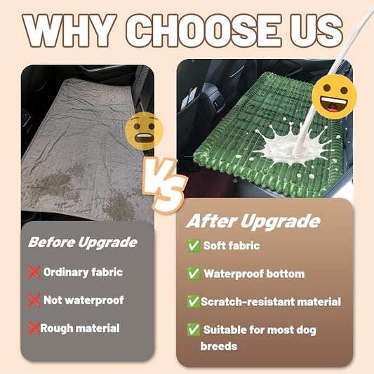 Dog Car Seat Waterproof Bed Cover Back Seat Dark Green 23.6”x51” | Nonslip Soft Comfortabl Pet Bed Mat Car Blanket for Travel Backseat Extender Seat Covers Dog Bed for Cars Trucks and SUVs - Image 2