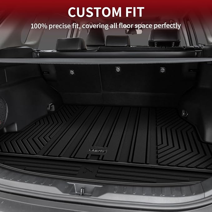 LASFIT Cargo Trunk Mat for Toyota RAV4 2019-2025 (Include Hybrid) | 100% TPE All Weather Rear Trunk Cargo Liner Custom Fit Waterproof RAV 4 Cargo Tray Automotive Accessories, Black - Image 2