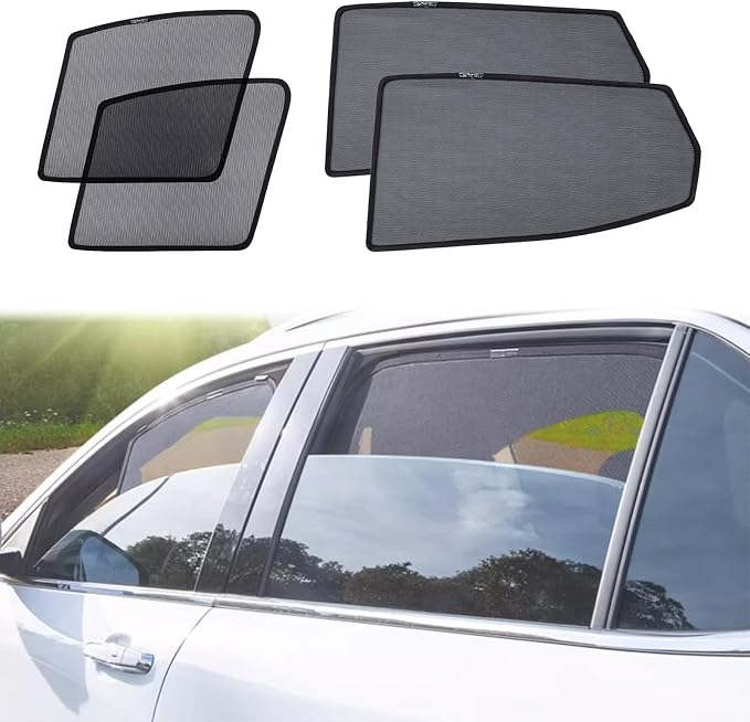 Car Magnetic Sun Protection Curtain 4PCS Fit for Mercedes-Benz GLS-Class SUV X166 2013 2014 2015 2016 2017 2018 2019 UV Protection, Insect Screen, Rear Passenger Side Window Visor by BoxCheer