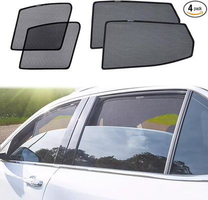 Car Magnetic Sun Protection Curtain 4PCS Suitable for BMW 5 Series Sedan E60 2004 2005 2006 2007 2008 2009 2010 UV Protection, Insect Screen, Rear Passenger Side Window Visor-Black by BoxCheer