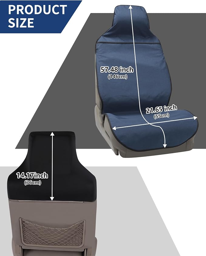 Waterproof Car Seat Cover Automotive Seat Covers for Cars Trucks and SUVs Car Seat Cover Protector Front Seats Navy-2 - Image 6