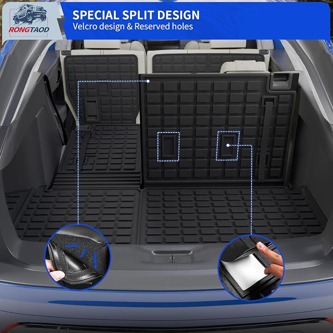 Rongtaod Floor Mats Set for 2024-2026 Toyota Grand Highlander 8-Seater | Trunk Mat with Backrest Mat Cargo Mat Cargo Liner 2nd Row Kick Mats TPE All Weather Grand Highlander Accessories - Image 5