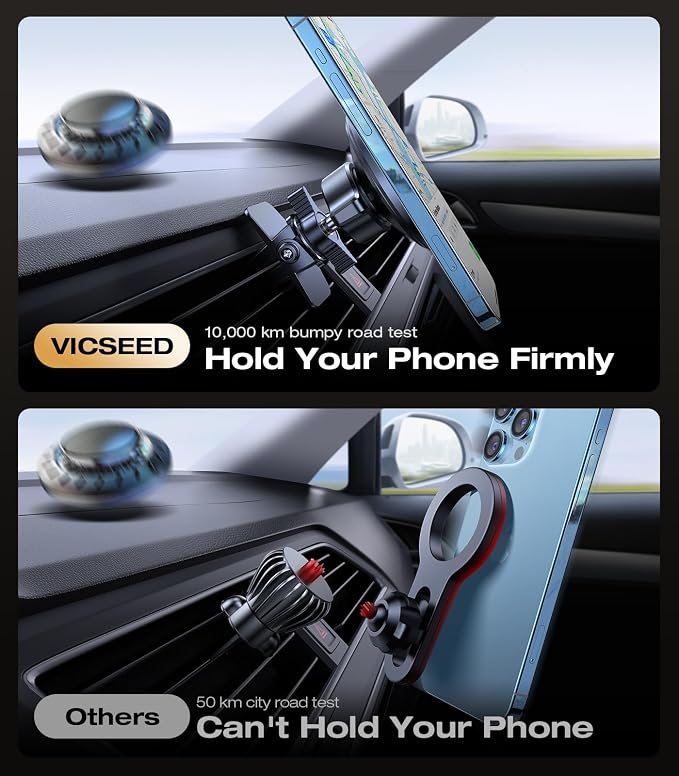 VICSEED for MagSafe Car Mount [Upgraded Strongest Magnet Power] Magnetic Phone Holder for Car Vent 360 Adjustable Magnetic Car Phone Holder Mount for iPhone 16 Pro Max 15 14 13 12 Plus Mini - Image 3