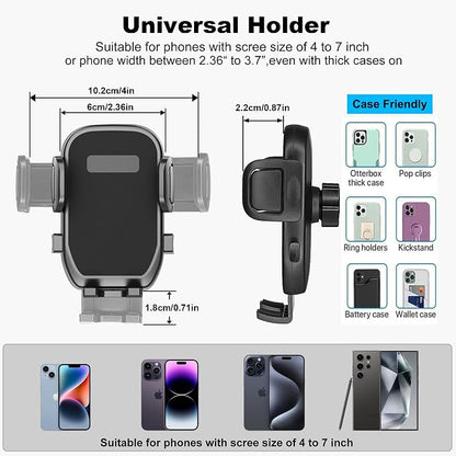 Cup Holder Phone Mount, 2 in 1 Universal Cup Holder Expander with Long Arm 360°Rotation Cup Phone Holder for Car Fits All 4-7” iPhone Galaxy Smartphones and Most Truck Bottles - Image 7