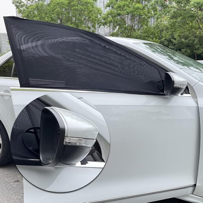2 Pack Car Front Side Window Shades Mesh Screen for Camping 22''x42'' | Elastic Breathable Mesh Car Sun Shade fit for Medium and Large SUV Car Camping Overnight Sleeping Car Window Shade for Baby - Image 2