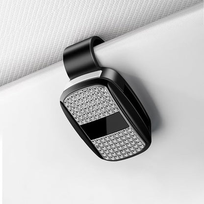 Sunglass Holder for Car Visor Clip, Push-Button Opening Car Sunglass Holder, Visor Sunglasses Holder Clip, Fits Cars, Trucks, SUVs and More (Diamond Surface Style) by Pakanana