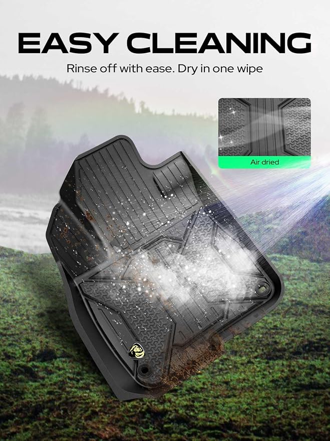 YHTAUTO Automotive Floor Mats for Honda CR-V 2017-2022 (Hybrid Only) | TPE All Weather Car Mats, Anti-Slip & Custom Fit Floor Liners | Front & 2nd Row, Black, Set of 3 - Image 8