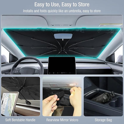 INSAUTO Custom Fit Windshield Sun Shade Umbrella for Dodge RAM 2500 3500 2010-2026, Easy Fold & Store, Comes with Bag, UV & Heat Reflective, Keeps Your Car Cool - Image 4