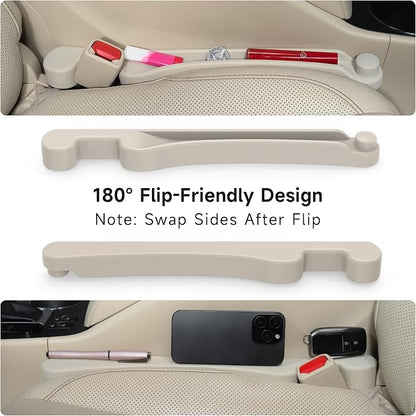 Givifive Car Seat Gap Filler Organizer 2Pack Soft Foam 3IN1 Multifunctional | Seat Side Gap Filler Strip with Slot & Hook Universal Fit Car SUV Truck Fill The Gap Between Seat & Console (Standard Ivory) - Image 7