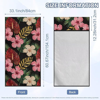 Hawaiian Hibiscus Car Seat Towel Cover After Gym with Storage Bag Sweat Auto Interior Seat Protector Tropical Hibiscus Flowers Car Interior Accessories for Swimming Yoga Running Sweat Towel - Image 7