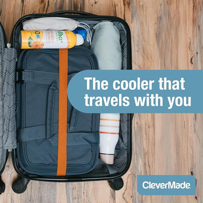 CleverMade Pacifica Collapsible Cooler Bag, Medium Travel Cooler, Ocean | Keep Drinks Cold and Pack Light | A Reinforced Base, Storage Pocket, Bottle Opener, and Shoulder Strap Add Outdoor Utility - Image 8