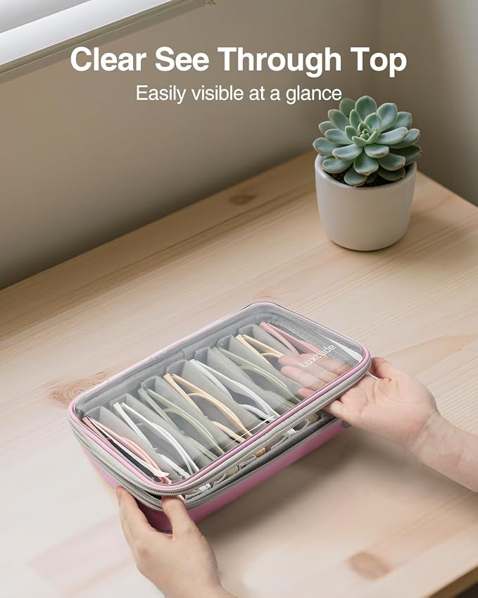 Travel Sunglasses Organizer Case, Clear Sunglasses Travel Case | Glasses Case Multiple Pairs with Adjustable Slots, Hard Shell Sunglass Storage Organizer for Women Men/Camping/Beach etc. - Image 2