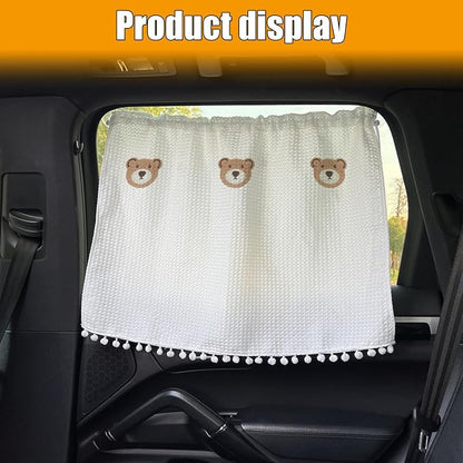 Car Side Window Sun Shade Privacy Curtain for Baby, Three Bears | Blackout UV Protection Car Window Shades with Suction Cup for Back Seat - Cute Auto Camping Windows Screen Shades - Image 7