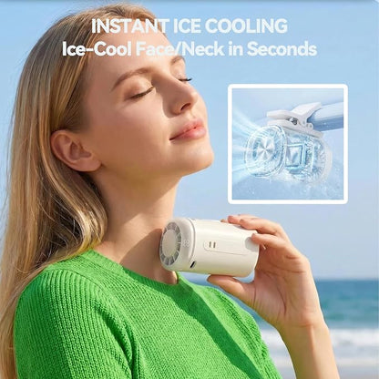 Car Air Conditioner Clip Fan with Semi-Cooling Technology, 2026 New USB Rechargeable Portable Fan, Mini Fan, Hands-Free Clip on Fan for Cars, Work, Camping (White) - Image 4