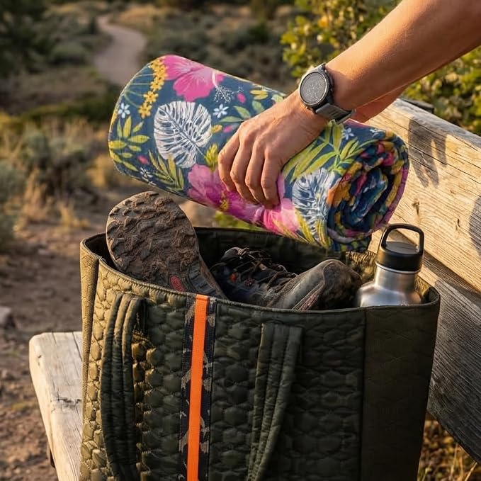 Gone For a Run Car Seat Towel for Runners - Hooded Cover - Aloha | Hooded Seat Cover Protector, Microfiber, Moisture-Wicking, 30 x 60 Inches, Pull Cord Hood, Compact & Portable, Running Gift - Image 5
