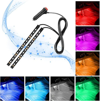 Car LED Strip Light, 12V 24 LED Vehicle Under Dash Neon Ambient Night Decor Lamp with Cigarette Lighter Plug, Automotive Interior Lighting Accessories, Universal for SUV Truck Sedan (Ice Blue) - Image 6