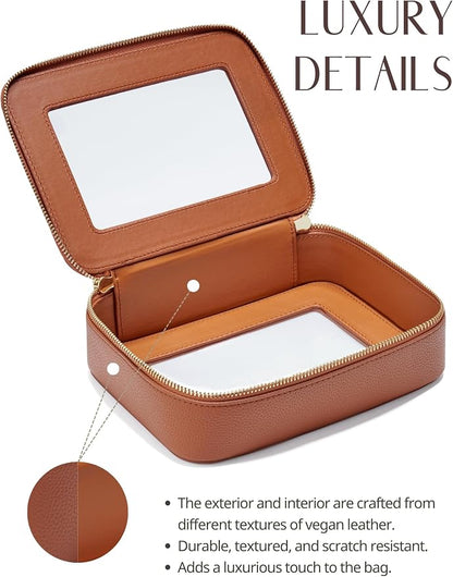 Clear Makeup Bag Toiletry Case Travel Transparent Cosmetic Bag with Zipper, Portable Make Up Organizer Traveling Compact Car Bag for Essentials - Image 4