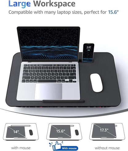 L.DOCTOR Cushioned Lap Desk, Large, Crown Skull | Portable for Bed, Couch & Floor, Washable Cushion, Built-in Phone & Tablet Slot, Fits 17.3" Laptop, Working, Writing, Gaming - Image 6