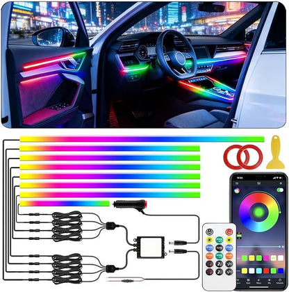 Interior Car LED Strip Lights, Acrylic LED Lights for Car with Dynamic Dreamcolor Chasing,RGB+IC 8 in 1 235 inches 800 LEDs Ambient Lighting Kits Music Sync Wireless APP and Remote Control by Sxlofty