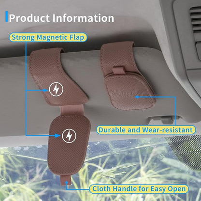 Yuoyar 2 Packs Magnetic Sunglass Holder for Car Visor (Pink) | Magnetic Interior Car Accessories - Image 4