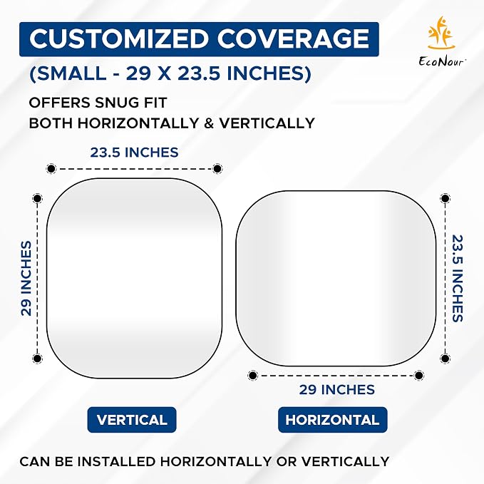 EcoNour 2-Piece Foldable Car Front Window Sun Shade, UV & Heat Protection - Image 5