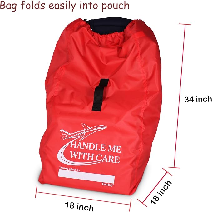 Car Seat Travel Bag for Airplane, Carseat Cover for Air Travel for Infant Carriers Booster Convertible, Black - Image 3