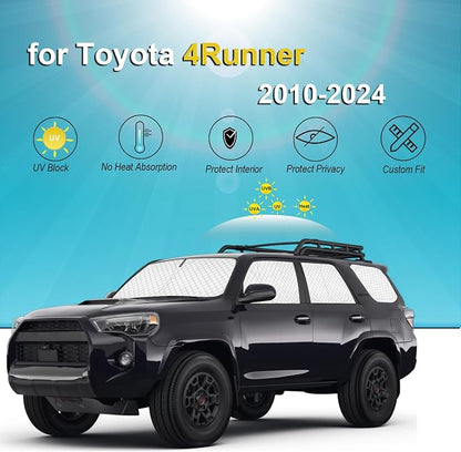 KMF 8pcs Thicken Car Window Shades for Toyota 4Runner 2010-2024 Accessories, 5th Gen 4Runner Windshield Sun Shade Full Window Covers for Side Rear, UV Block and Blackout Privacy for Car Camping - Image 6