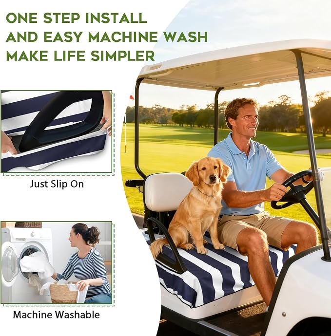 Golf Cart Seat Covers Club Car Golf Cart Accessories for Men Women Golf Carts Seat Towel Blanket 2-Seat Golf Cart Decorations - Image 4