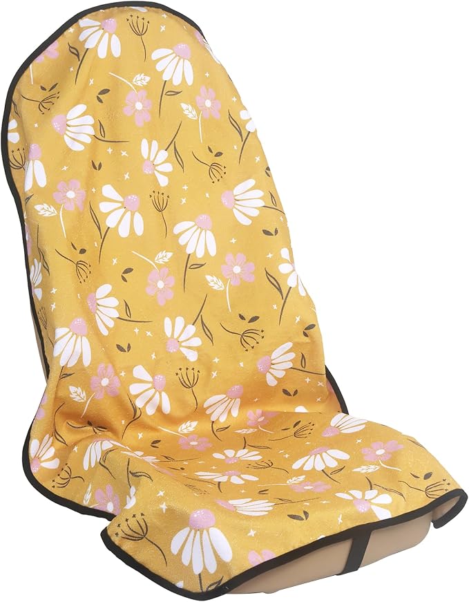 Car Seat Cover Protector Front Seats,for Gym Workout,Running,Swimming,Beach and Hiking,Waterproof Sweat Towel Bucket Seat Covers for Cars SUV Trucks (Chamomile and Yellow, 1Pcs) by LoyaGour