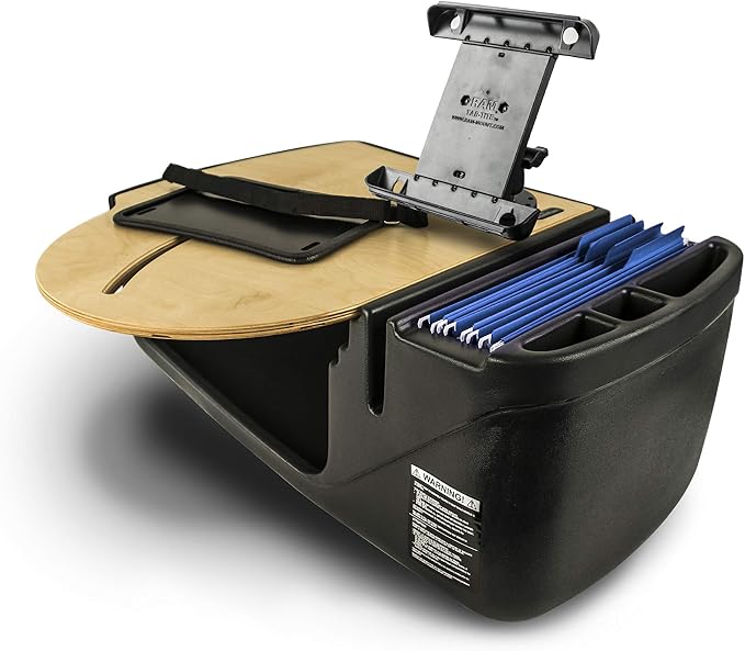 AutoExec AE-RMCD-TAB-11M Roadmaster Car Desk for Your Vehicle Workstation and Mobile Office, Natural with Tablet Mount | Vehicle Workstation, Mobile Office, Tablet Mount by AutoExec