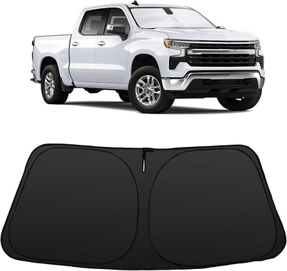 Windshield Sun Shade for 2019-2026 /Chevy Silverado 1500 | Foldable, Full covered for windshield, Block UV Rays, Heat Reduction, Easy to install, Keeps Car Cooler by YYCKE