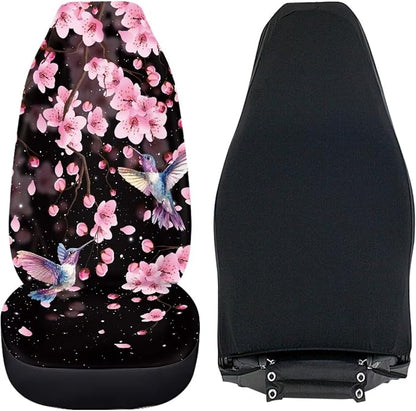 Automotive Seat Covers Hummingbird Cherry Blossom Seat Cover for Front Seats Only Universal fit for Cars, SUVs, Car Accessories Blanket Seat Protector for Women Men - Image 6