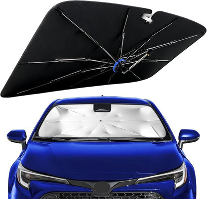 Windshield Sun Shade for Toyota Corolla 2020-2026 with 360° Rotating Shaft | Custom Fit Umbrella Sunshade for UV Blocking, Interior Heat Protection, Easy Storage, UPF 50+ Cool Windshield Cover by Lonyaqui