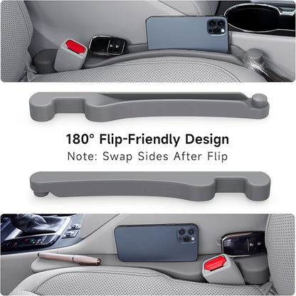 Givifive Car Seat Gap Filler 2Pack 3IN1 Organizer with Storage Slot & Hook | Soft Foam Seat Side Gap Filler Universal Fit Car SUV Truck Fill Gap Between Seats & Console Plug Stop Falling (Standard Gray) - Image 7
