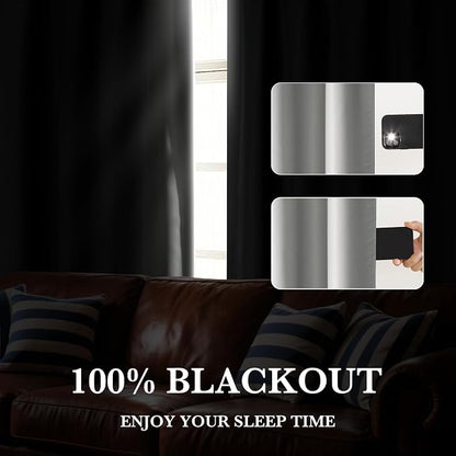 RYB HOME 100% Blackout Bathroom Curtains Over Sink 24 inches Long | Heat UV Blocking, Total Room Darkening, Noise Reducing, Curtains for Basement RV Campers, W42 x L24, Sliver Grey, 2 Panels - Image 5