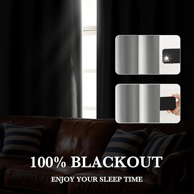 RYB HOME 100% Blackout Short Curtains for Small Window, Thermal Insulated | Total Room Darkening, Noise Reducing, Curtains for Basement Bathroom RV Cars, W29 x L30, Sliver Grey, 2 Panels - Image 5