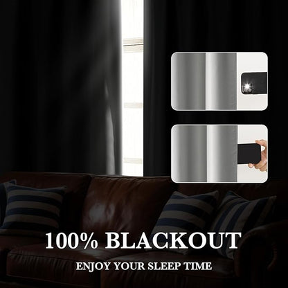 RYB HOME 100% Blackout Short Curtains for Small Window, Thermal Insulated | Total Room Darkening, Noise Reducing, Curtains for Basement Bathroom RV Cars, W29 x L30, Sliver Grey, 2 Panels - Image 5
