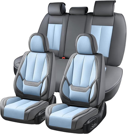 Coverado Car Seat Covers, Seat Covers for Cars, Waterproof Leather Auto Seat Protectors, Leather Car Seat Cushion, Car Interiors Accessories Universal Fit for Most Cars by COVERADOAUTO