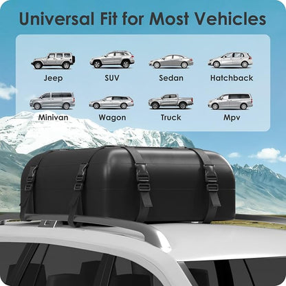 Car Rooftop Cargo Carrier Bag 15-20 Cubic Feet(15Cu.Ft-Gray) - Image 5