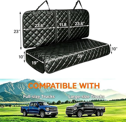 Dog Car Seat Cover for Back Seat,PU Leather Truck Back Seat Cover,XL,Black | Waterproof,Nonslip,Heavy-Duty Bench Seat Covers for Trucks Ford F150/Chevrolet Silverado/Ram1500/GMC Sierra/Toyota - Image 2