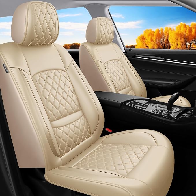 Fit for RAV4 Seat Covers Compatible with Toyota RAV 4 2007-2025 2026 - Waterproof Breathable Leather Automotive Seat Cushions Protector,Airbag Compatible,Full Set 5 Seats(Beige) by Unknown