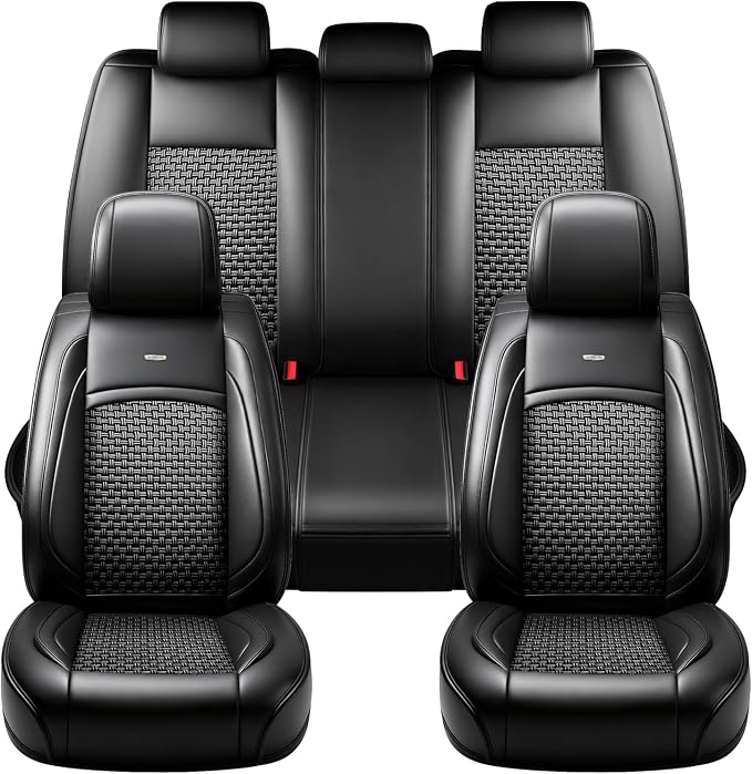 Fit Camry Car Seat Covers for Toyota Camry 2012-2026, Summer Ice Silk Breathable, Waterproof, All-Weather Automotive Seat Cushion Protector, Airbag Compatible (5 Seats, Black) - Image 9