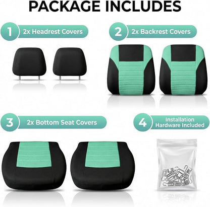 FH Group Automotive Car Seat Covers Front Set Premium 3D Air Mesh Front Seat Covers, Airbag Compatible Universal Fit Interior Accessories for Cars Trucks and SUVs - Mint - Image 6