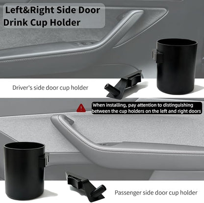 Car Door Cup Holder for Tesla Model 3 2017-2023 & Model Y 2020-2024, 2PCS | 2 in 1 Door Drink Cup Holder Expander for coffee Travel mug water bottle and Storage for Small Dry Waste - Image 7